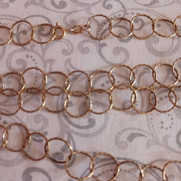 925 Italy KA 1772 Sterling Silver Gold Plated Chain Link Necklace - Picture 8 of 16